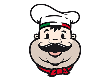 Pizza Richi - originální logotyp postavený na kombinaci ilustrace a typografie