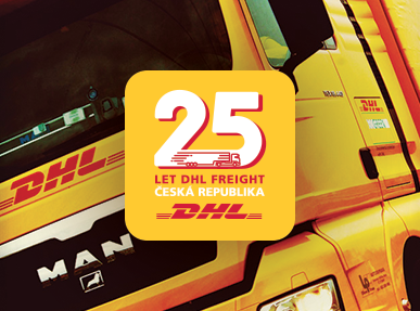 Logotyp k výročí 25 let DHL Freight v České republice